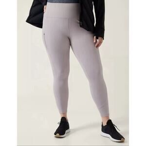 Athleta Pants Womens 2X Rainier Tight Tinsel Purple NWT Hiking Pockets MSRP $109